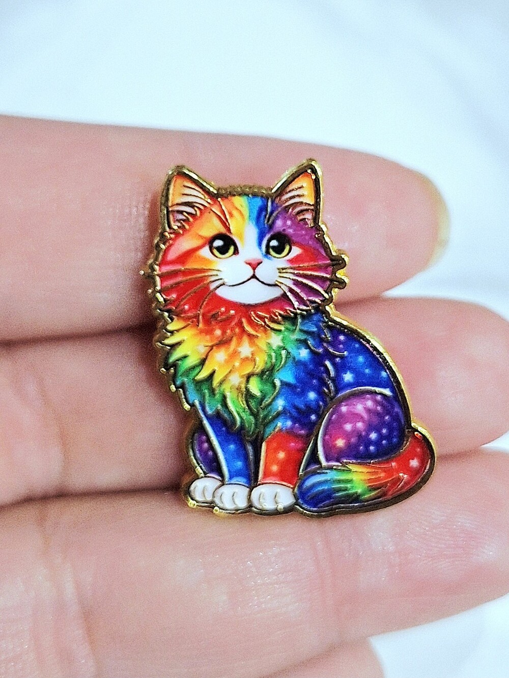 Rainbow Kitten Enamel Pin